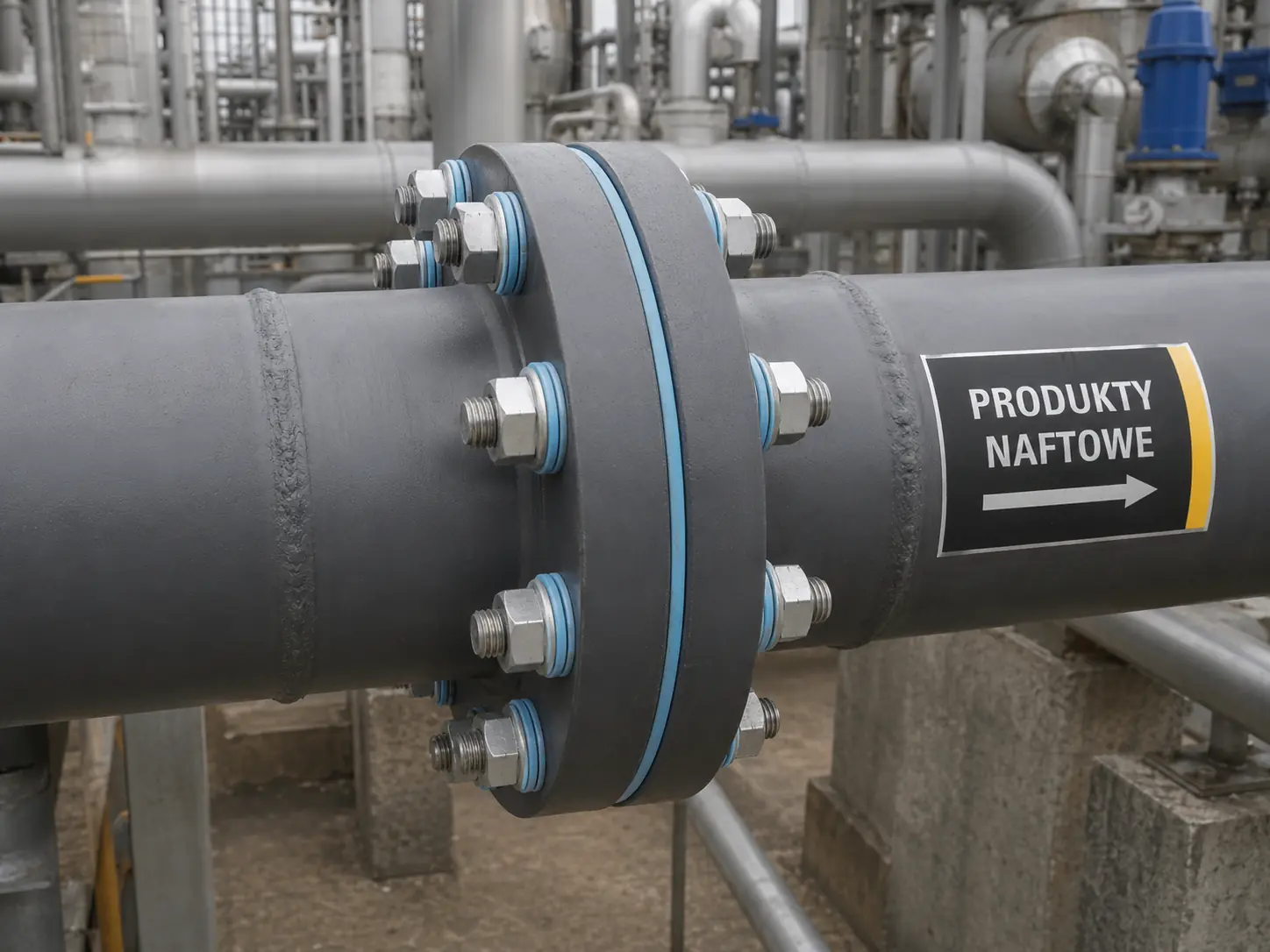 Zestaw kołnierzowy PRO NAFT Sigma 500 na rurociągu produktów naftowych